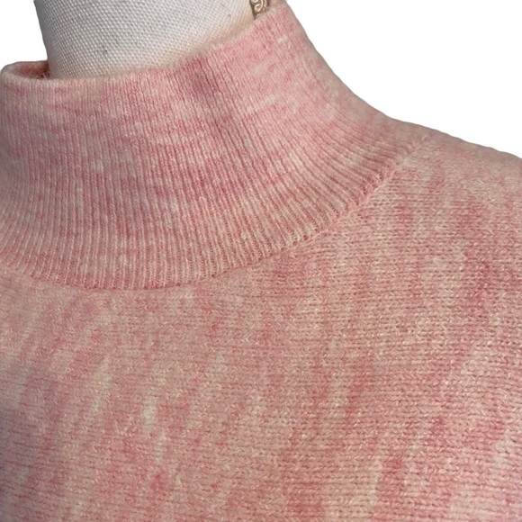 Magaschoni Mockneck Pullover Fall Winter Sweater Small Heathered Pink Cozy NEW - Picture 3 of 10